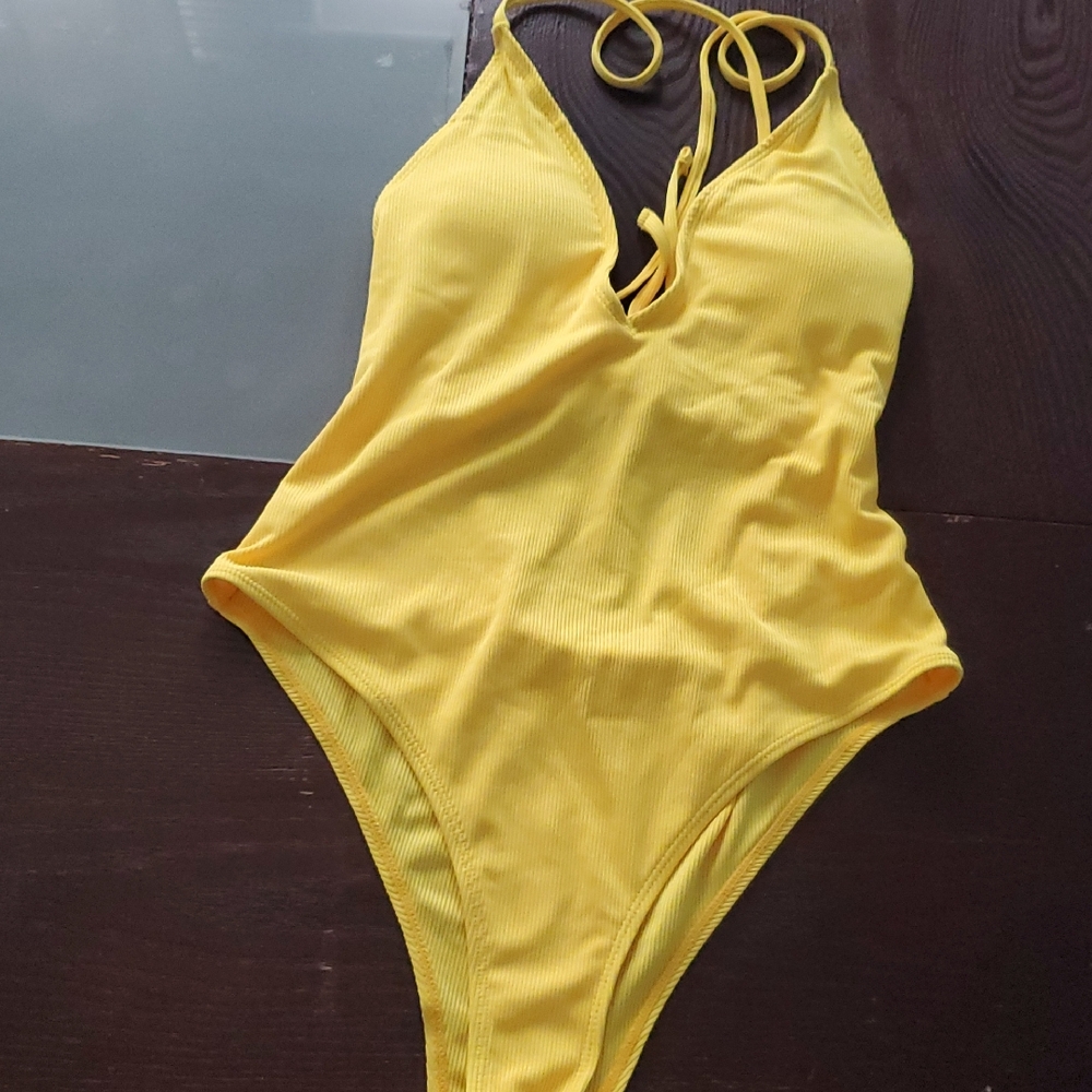 Yellow Womens One Piece Swimsuit